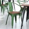 Flash Furniture Green Metal Stack Chair with Teak Poly Resin Seat CH-31270-GN-PL1T-GG - alternate 5